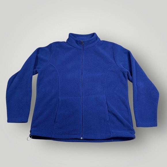 Bass Pro Shops Jacket Womens XL Blue Full Zip Fleece Pockets Fishing Hiking - Picture 1 of 6